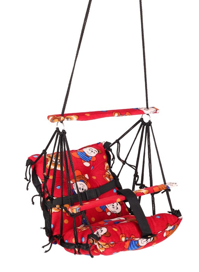 BOFFLE Cotton Baby Swing Chair Hanging Jhula for 6 Month to 2 Years Kids with 15 kg Capacity and Safety Belt (A) - Image 1